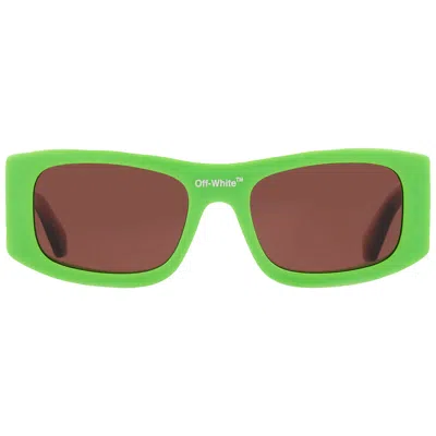 Off-white Lucio Brown Rectangular Unisex Sunglasses Oeri039 5964 54 In Green