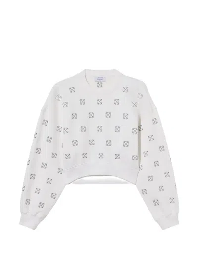 Off-white Lurex Little Arrows Sweatshirt In White
