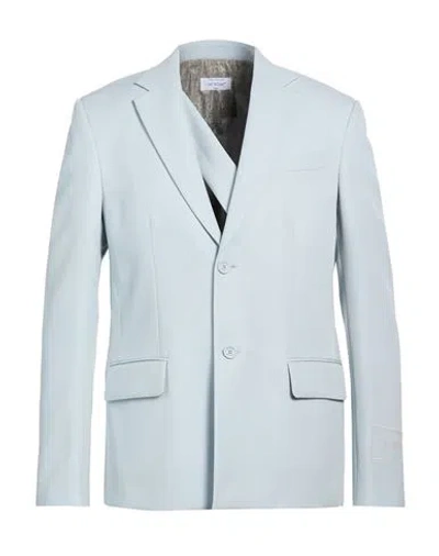 Off-white Man Blazer Sky Blue Size 42 Virgin Wool