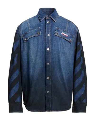 Off-white Man Denim Shirt Blue Size L Cotton