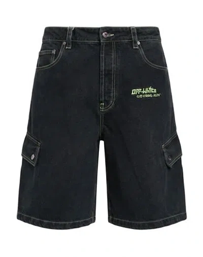 Off-white Man Denim Shorts Black Size 30 Cotton