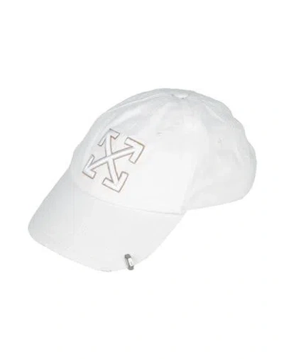 Off-white Man Hat White Size Onesize Cotton In Neutral
