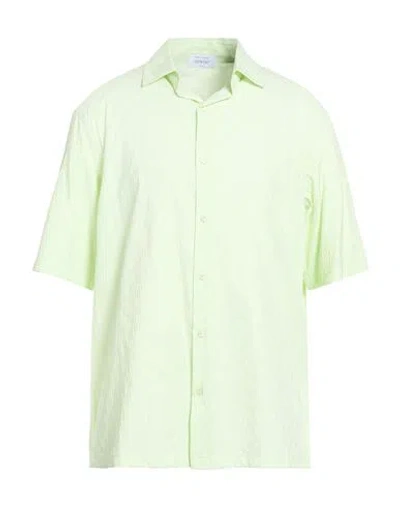 Off-white Man Shirt Light Green Size 36 Cotton, Polyamide