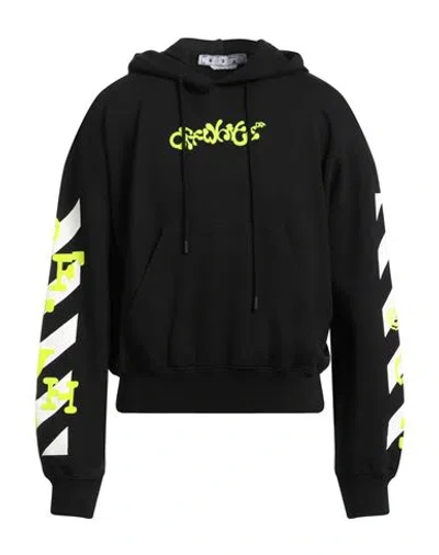 Off-white Man Sweatshirt Black Size L Cotton, Elastane