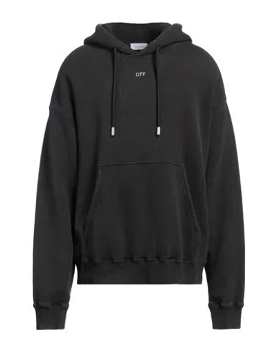 Off-white Man Sweatshirt Black Size Xxl Organic Cotton, Elastane