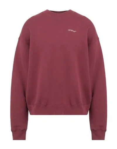 Off-white Man Sweatshirt Burgundy Size L Cotton, Elastane