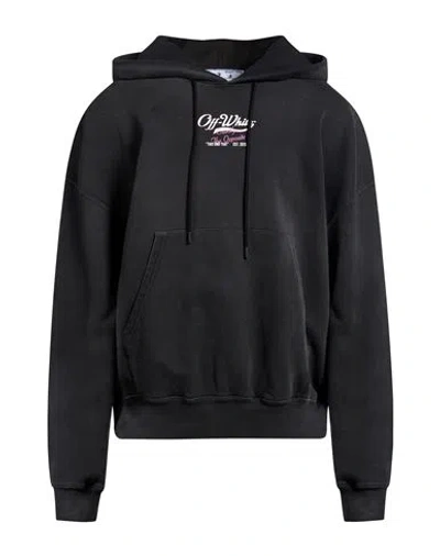 Off-white Man Sweatshirt Charcoal Size Xl Cotton, Elastane In Gray