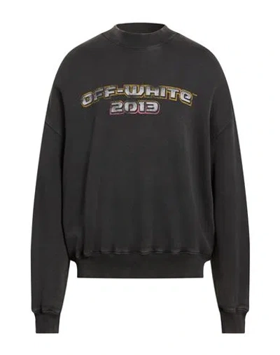 Off-white Man Sweatshirt Grey Size S Cotton, Elastane In Black