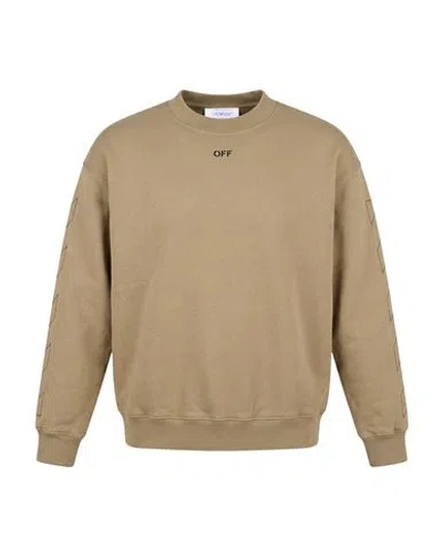 Off-white Man Sweatshirt Khaki Size Xl Cotton In Brown