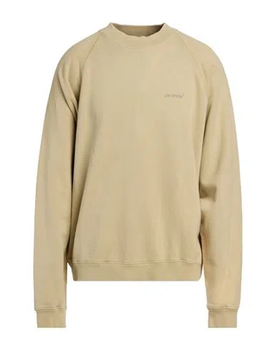 Off-white Man Sweatshirt Sand Size M Cotton, Elastane In Neutral