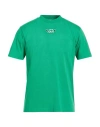 Off-white Man T-shirt Green Size S Cotton, Elastane, Polyester In Black