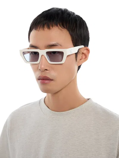 Off-white Manchester Blue Lens Sunglasses In White