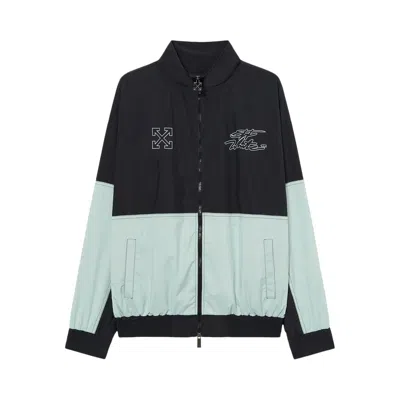 Pre-owned Off-white Marker Nyl Relax Track Top 'black' | Men's Size M