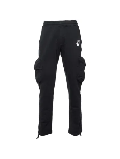 Pre-owned Off-white Marker Print Cargo Track Pants In Black