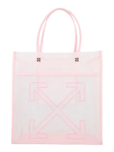 Off-white Market Translucent Intersecting Arrows Tote Bag In White
