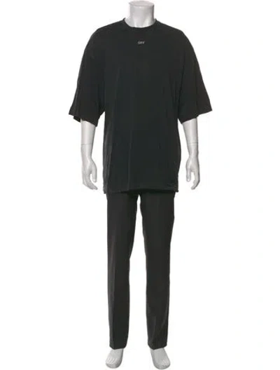 Pre-owned Off-white Matthew Skate Graphic Print Henley In Black