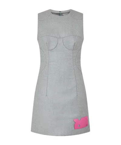 Off-white Maxi Dress In Gray