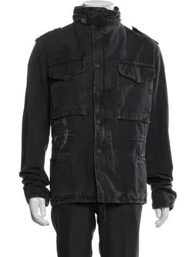 Pre-owned Off-white Meadow Heights Cargo Denim Jacket In Black