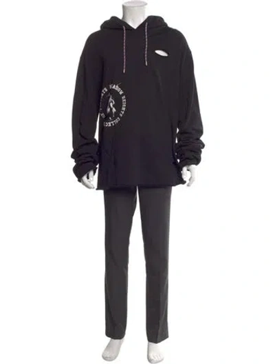 Pre-owned Off-white Meadow Heights Graphic Print Hoodie In Black