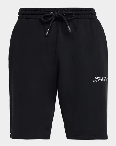 OFF-WHITE MEN & APOS;S COTTON LOGO-PRINTED DRAWSTRING SHORTS