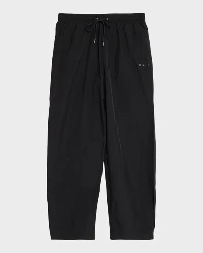 Off-white Men & Apos;s Glossy Arrow Nylon Track Pants In Black