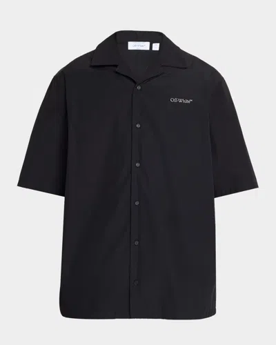 Off-white Men & Apos;s Logo And Arrows Cotton Short-sleeve Shirt In Black