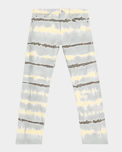 Off-white All-over Tie-dye Slim Relax Jeans In Gray