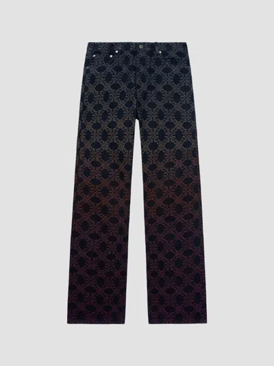 Off-white Men's Arrow Monogram Jacquard Relaxed Jeans In Dirty Black