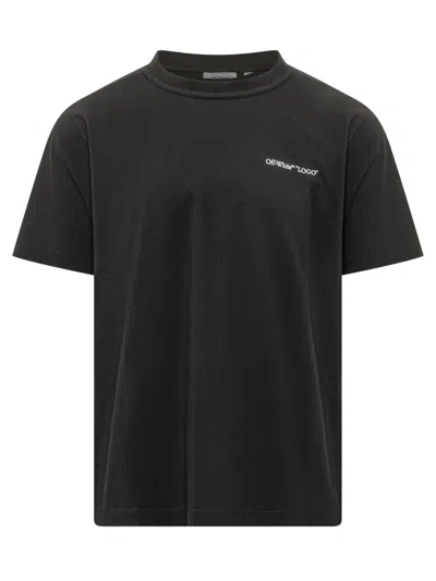 Off-white Men Black Logo Regular T-shirt