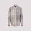 Off-white Flannel Shirt Rounded Hemline Check Cotton In Pink & Purple