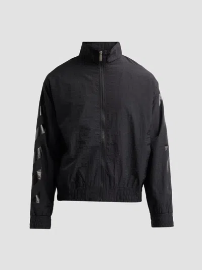 Off-white Black Glossy Arrow Nylon Relax Track Jacket