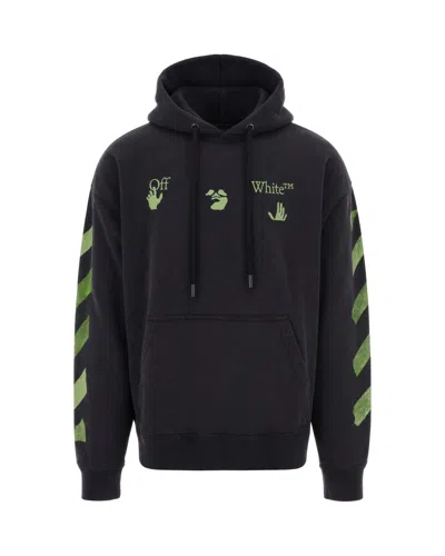 Off-white Men's Graphic Pullover Hoodie Sweatshirt In Black