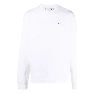 Off-white Men's  Fw22 Logo Printing Round Neck Long Sleeves Pullover Loose Fit White In Multi