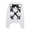 Off-white Men's  Logo Arrow Pattern Pullover Loose Fit White In Multi
