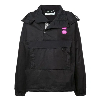 Off-white Men's  Logo Pullover Hooded Jacket Loose Fit Black