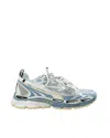 Off-white Mesh Sneakers Round Toe Rubber Sole Pull Tab In Blue