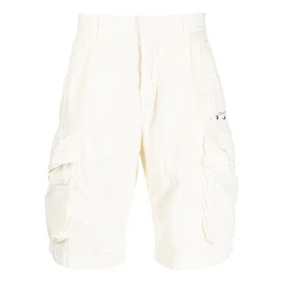 Off-white Men's  Solid Color Casual Shorts White