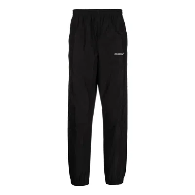 Off-white Men's  Ss22 Logo Printing Diagonal Stripes Bundle Feet Sports Pants/trousers/joggers Black In Animal Print