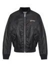 Off-white Men's Varsity Bomber Jacket In Blackwhite