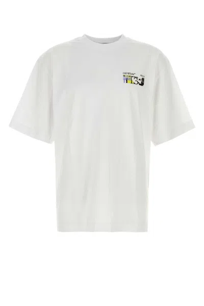 Off-white Men White Crew Neck T-shirt In Multi
