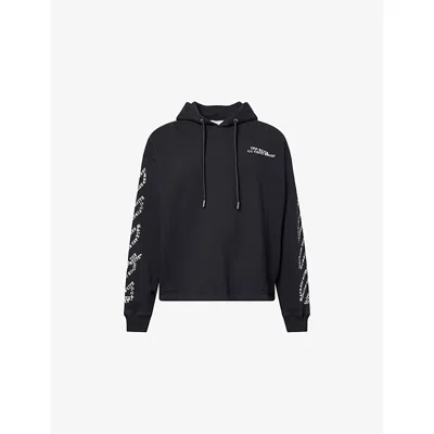 Off-white Mens Black Type Arrow Loose-fit Cotton-jersey Hoody