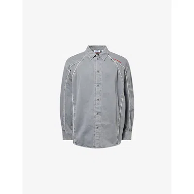 Off-white Mens Castelrock Military Cotton-gabardine Overshirt In Blue