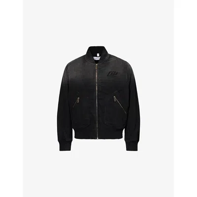 Off-white Mens  Degrade Padded Cotton Bomber Jacket In Black