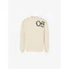 Off-white Bookish Shared Knit Crewneck Sweater With Jacquard Logo In Pink