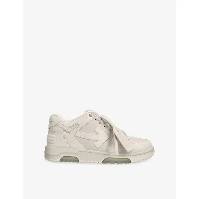 Off-white Mens White/comb Out Of Office Leather Trainers Eur 40 / 7 Uk In Gray