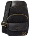 Off-white ™ Mesh & Leather Backpack In Black