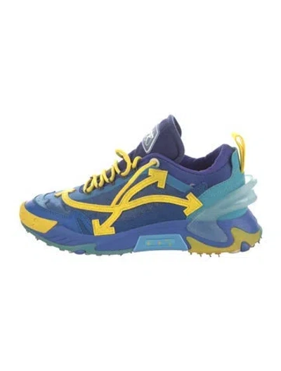 Pre-owned Off-white Mesh Graphic Print Sneakers In Blue/yellow