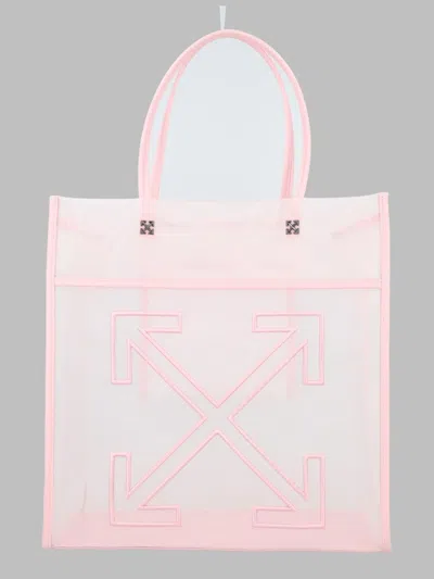 Off-white Mesh Tote Bag, 39 Cm X 37 Cm X 15 Cm In Pink