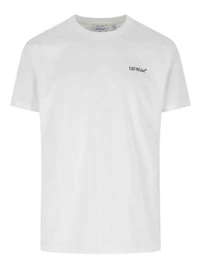 Off-white Graphic Print Crew Neck Short Sleeve T-shirt In White