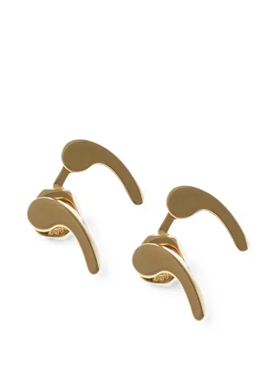 Off-white Metal Earrings Quote Earrings In Gold